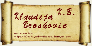 Klaudija Brošković vizit kartica